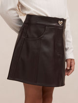 Laura Girls Faux-Leather Skirt Forever New