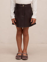 Laura Girls Faux-Leather Skirt Royal Berry Forever New