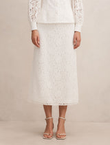 Loretta Lace Midi Skirt Porcelain Co-Ord Forever New