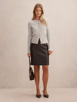 Flora Pu Pencil Midi Skirt Forever New
