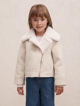 Juniper Girls Aviator Jacket Cream Forever New