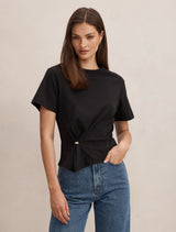 Lani Hardware Detail T-shirt Black Forever New
