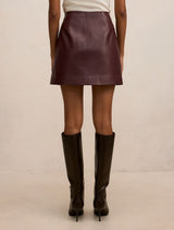 Renee Petite Vegan Leather Mini Skirt