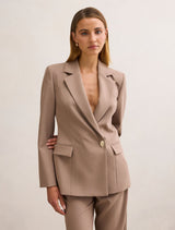Erin Asymmetrical Blazer Oak Suit Forever New