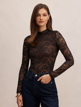 Bea Lace Bodysuit Black Forever New
