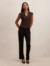 Piper Ponte Straight Leg Pants Forever New