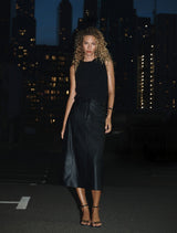 Isla Vegan Leather Midi Skirt