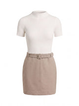 Maya Woven Mixed Mini Dress