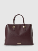 Kate Laptop Metal Detail Tote Bag 0 Vintage Merlot Forever New