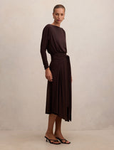 Ida Draped Jersey Midi Dress Forever New