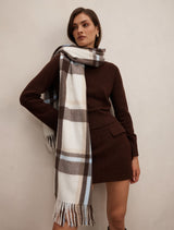 Chelsea Check Scarf 0 Choc Blue Forever New