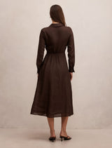 Francesca Linen Shirt Midi Dress Forever New