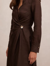 Francesca Linen Shirt Midi Dress Forever New