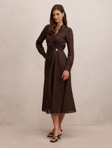 Francesca Linen Shirt Midi Dress Forever New