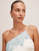 Adele One Shoulder Lace Trim Top Forever New