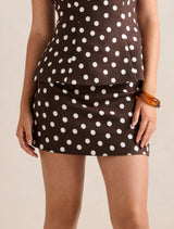 Saylor Linen Mini Skirt Hunter Spot Set Forever New