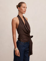 Jordyn Cowl Halter Tie Top Forever New