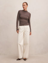 Josette Mock Neck Long Sleeve Top Forever New