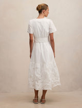Matilda Embroidered Tie Midi Dress Forever New