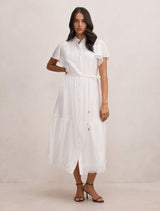 Harriet Lace Detail Midi Dress Porcelain Forever New