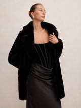 Harriet Short Faux Fur Midi Coat Forever New