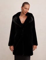 Harriet Short Faux Fur Midi Coat Forever New