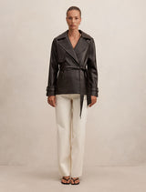 Payton Short PU Trench Coat Forever New