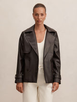 Payton Short PU Trench Coat Forever New