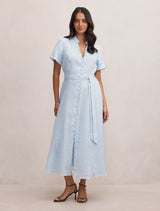 Therese Short Sleeve Midi Dress Bluebell Forever New