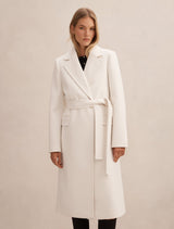 Ariella Double Breasted Coat Winter White Forever New