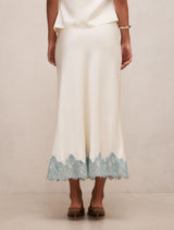 Adele Lace Trim Midi Skirt Forever New