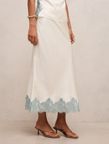 Adele Lace Trim Midi Skirt Forever New