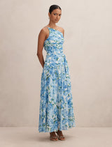 Connie Petite Ruched Asym Maxi Dress Forever New