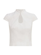 Ayla Keyhole Linen Top Forever New