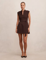 Rory Structured Tie Mini Dress Forever New