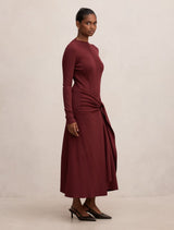 Irina Petite Long Sleeve Tie Knit Dress Forever New