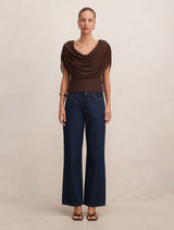 Olivia Draped Mesh Cape Top Forever New