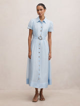 Avery Petite Short Sleeve Midi Dress Bluebell Forever New