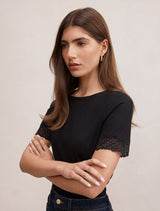 Nina Lace Trim T-Shirt Forever New