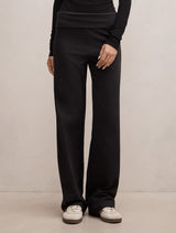 Wren Fold Waist Wide Leg Pants Black Forever New