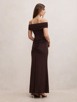 Ania Ruched Bardot Maxi Dress Forever New