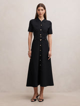 Amy Knit Midi Dress Black Forever New