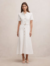 Amy Knit Midi Dress Porcelain Forever New
