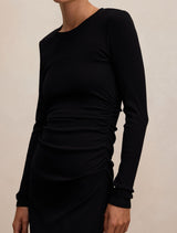 Ash Long Sleeve Ribbed Mini Dress Forever New