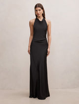 Drew Halter Back Tie Maxi Dress Black Forever New