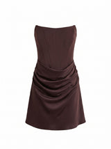 Isra Petite Drape Strapless Mini Dress