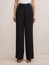 Eva Crepe Wide Leg Pants Black Forever New