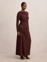 Kingsley Petite Hardware Jersey Midi Dress Forever New