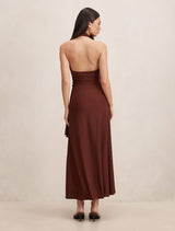 Aaliyah Wrap Halter Midi Dress Forever New
