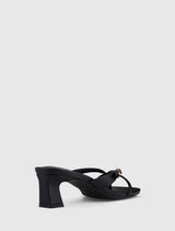 Belinda Buckle Detail Thong Heeled Sandal Forever New